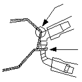 A line drawing of poor weld accessibility