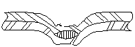 line drawing of weld offset from metal plane